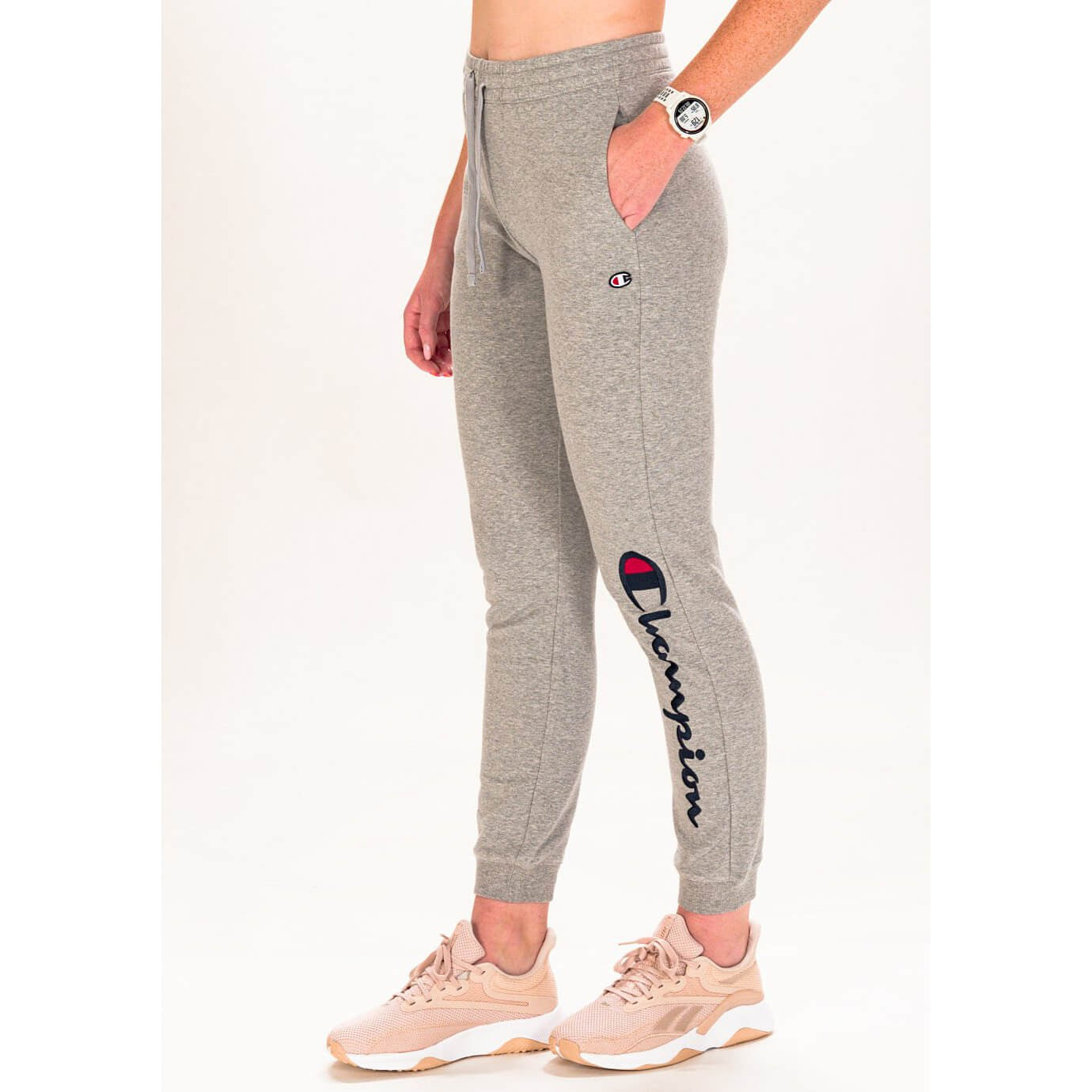 Champion Leg Script Logo Fleece Joggers Grey