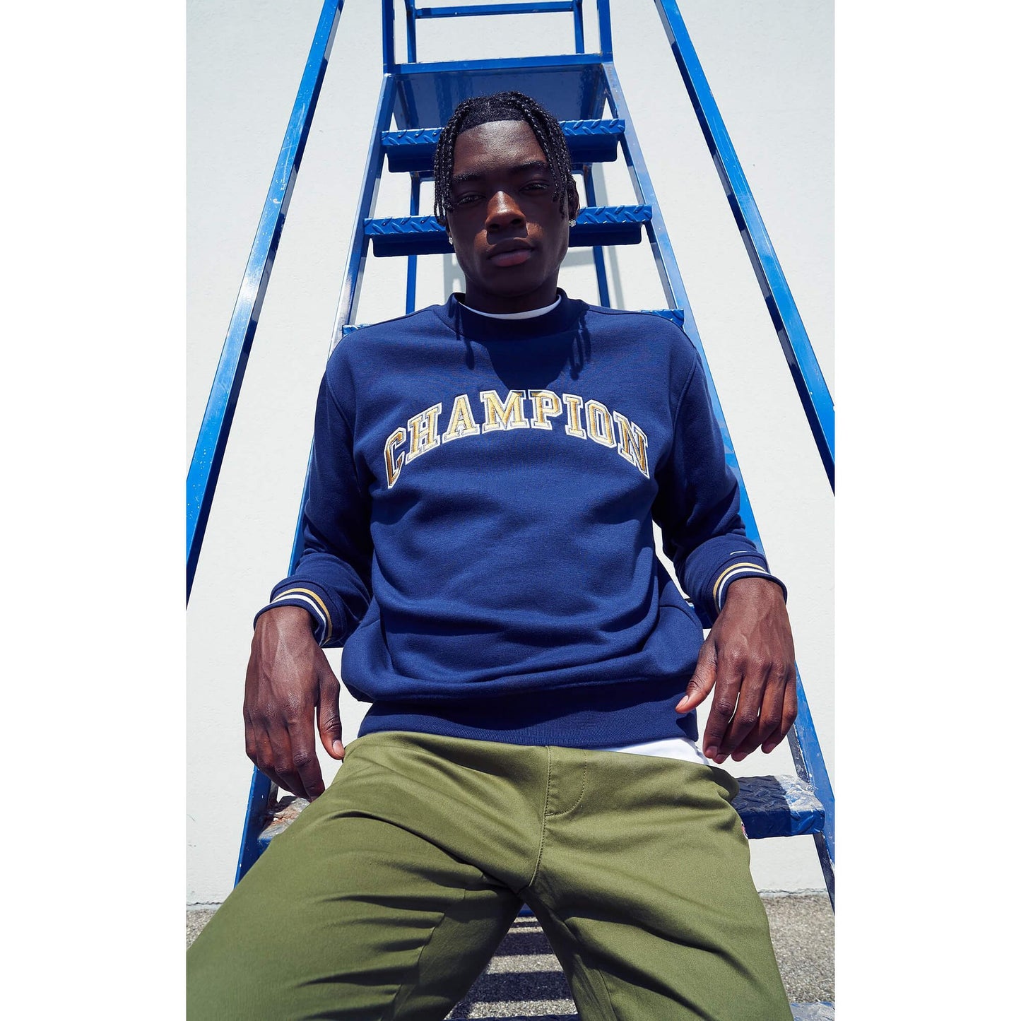 Mikina Champion Bookstore Heavy Fleece Sweatshirt tmavomodrá