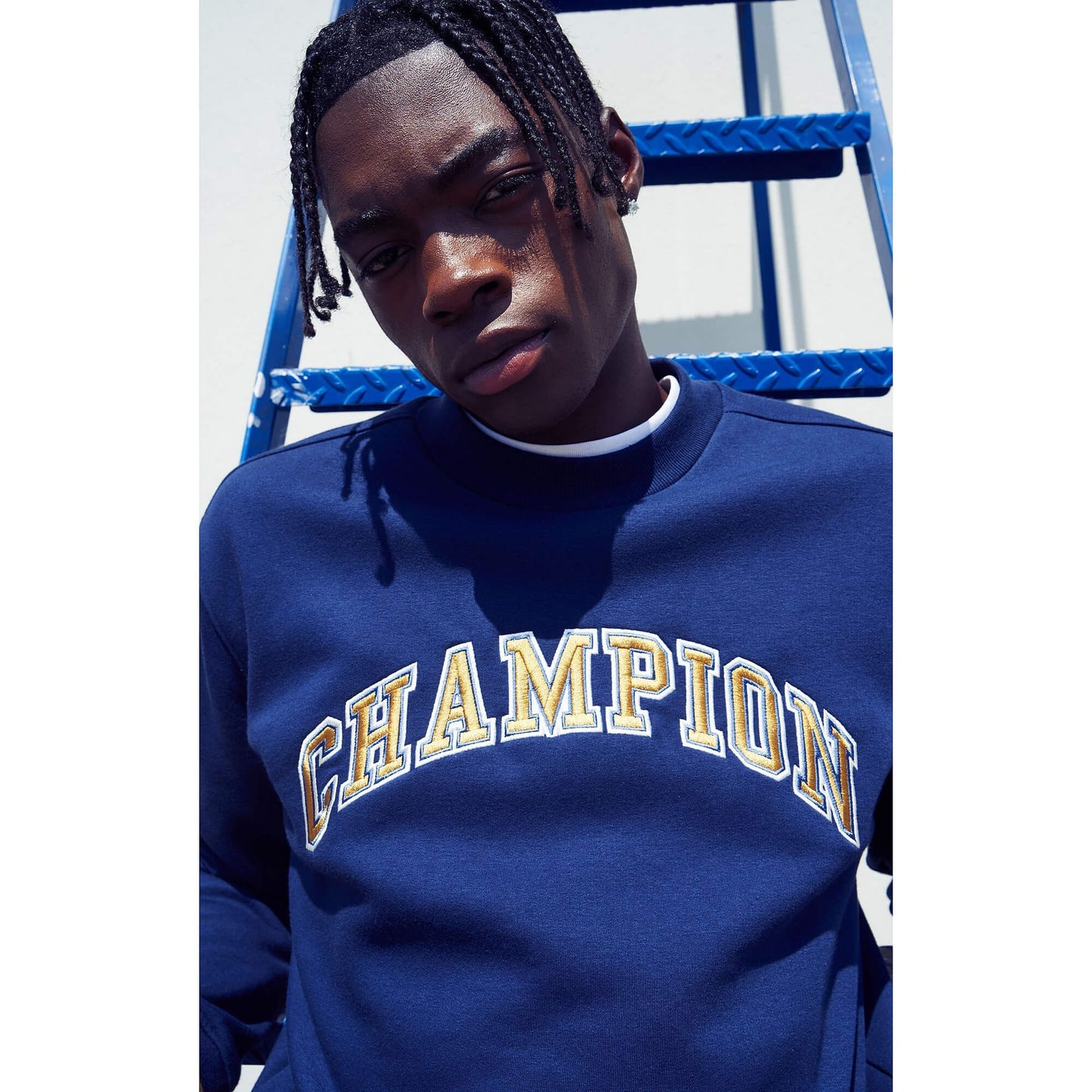 Mikina Champion Bookstore Heavy Fleece Sweatshirt tmavomodrá