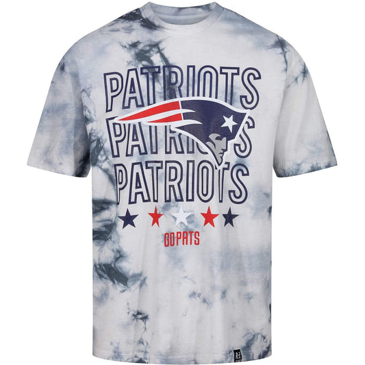 Re:Covered NFL Patriots Go Pats Dark Blue Tie Dye Relaxed T-Shirt