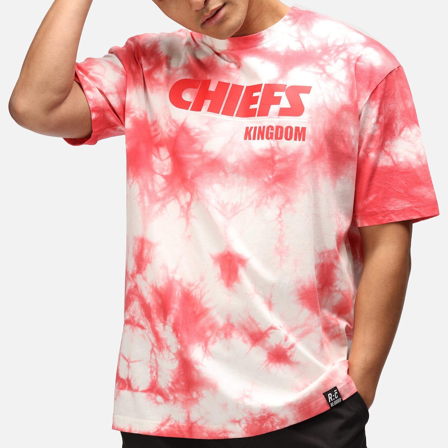 Re:Covered NFL Chiefs Kingdom Red Tie Dye Relaxed T-Shirt