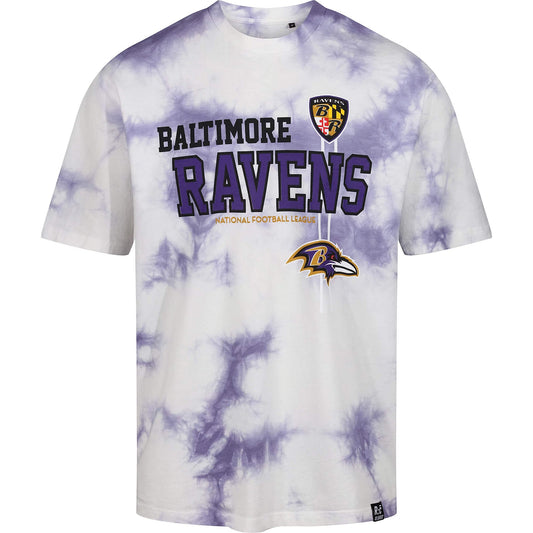 Re:Covered NFL Ravens Badge Purple Tie Dye Relaxed T-Shirt