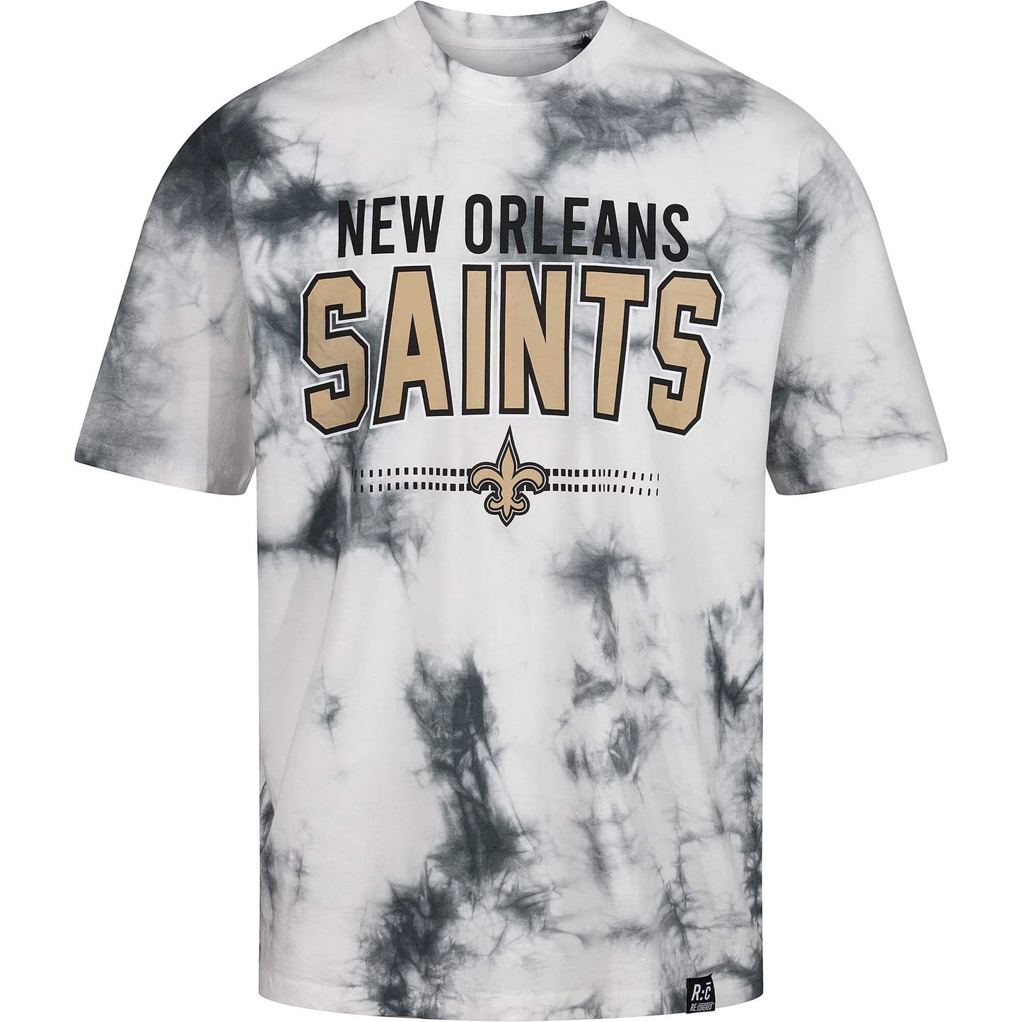 Re:Covered NFL Saints New Orleans Grey Tie Dye Relaxed T-Shirt