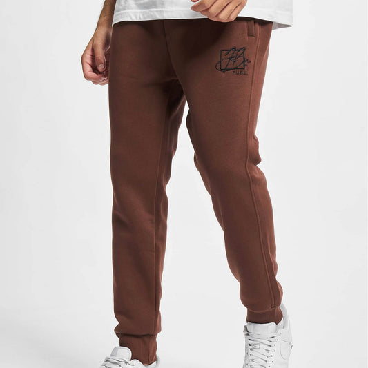 Tepláky FUBU Script Essential Jogger hnedé