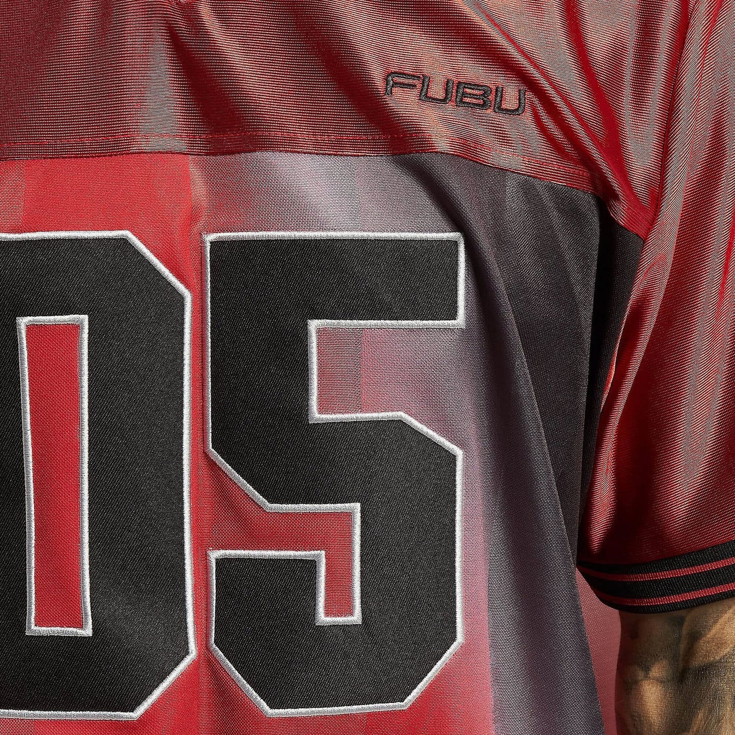FUBU Corporate Gradient Football Jersey red/black/white