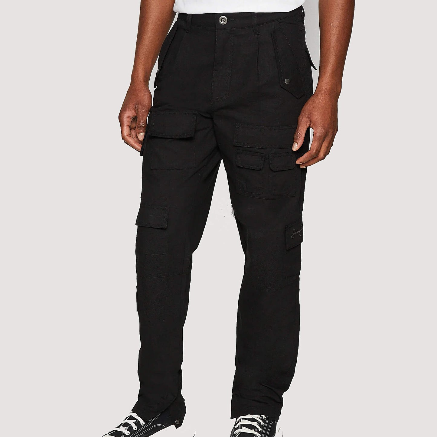 Nohavice Sean John SJ Script Logo Mulitpocket Cargopants - black čierne