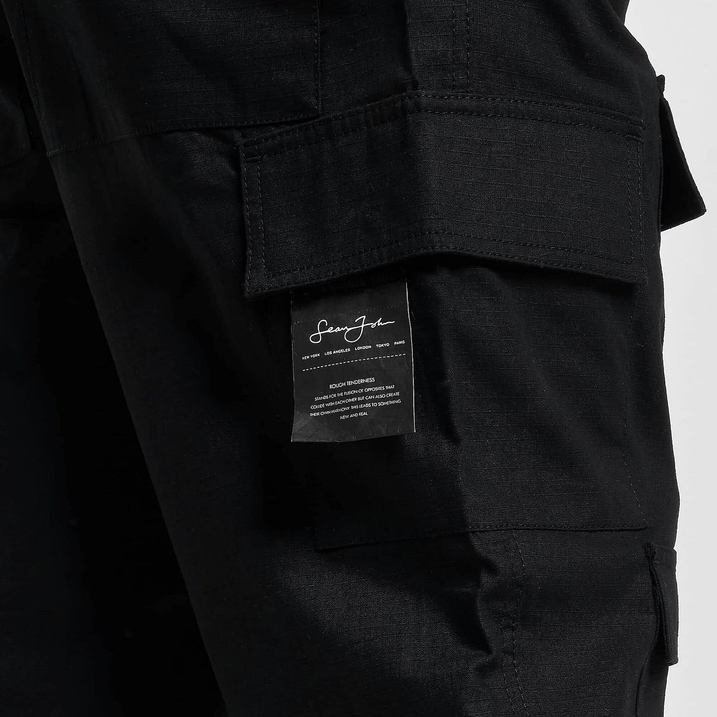 Nohavice Sean John SJ Script Logo Mulitpocket Cargopants - black čierne