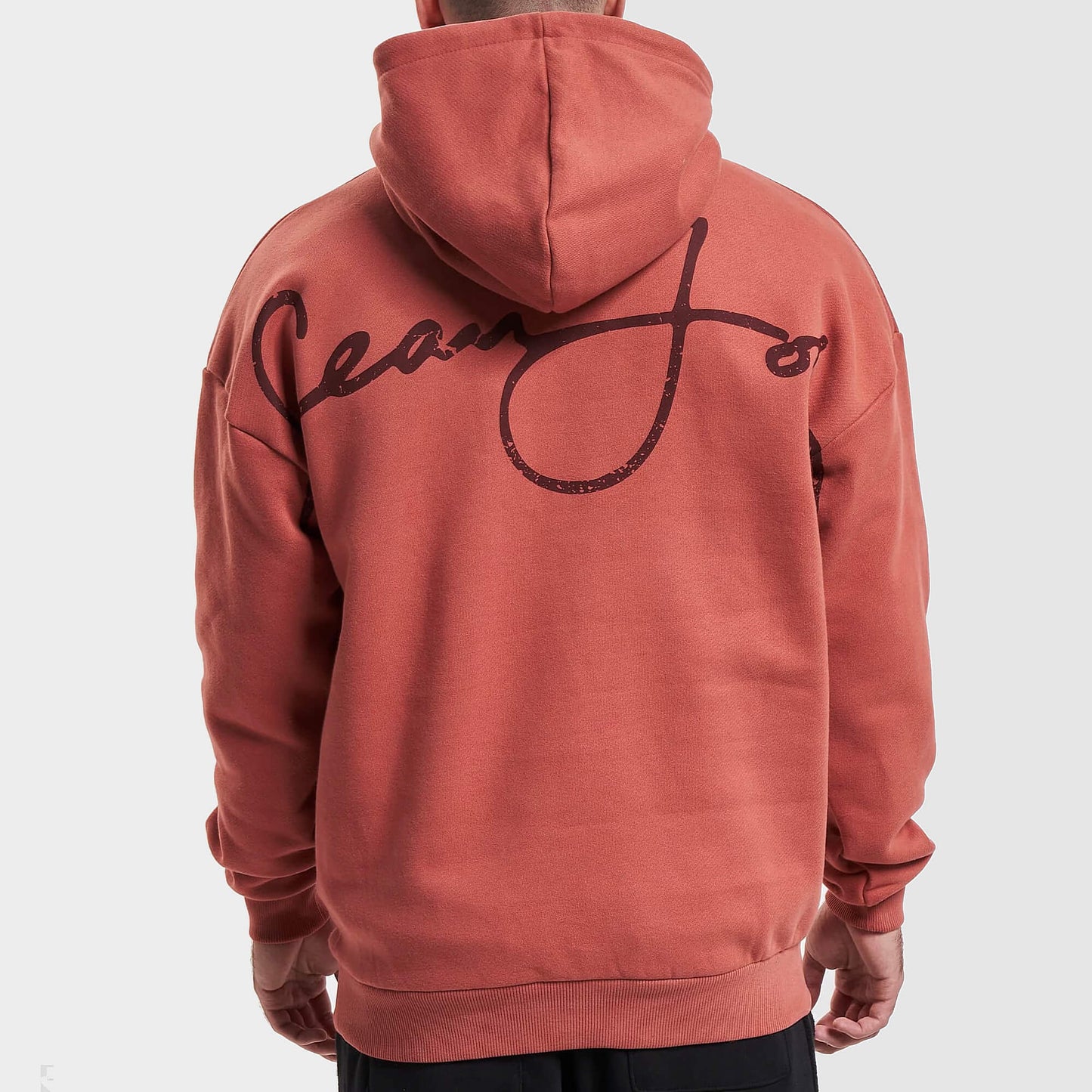 Sean John SJ Script Logo Backprint Peached Hoodie light red