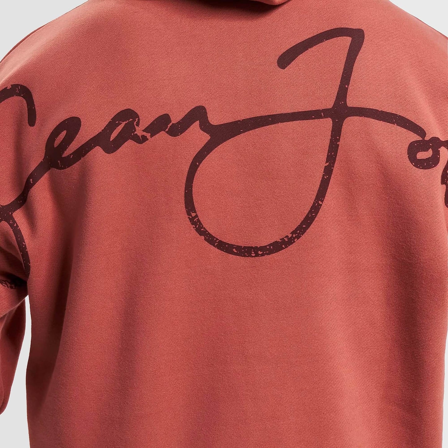 Sean John SJ Script Logo Backprint Peached Hoodie light red