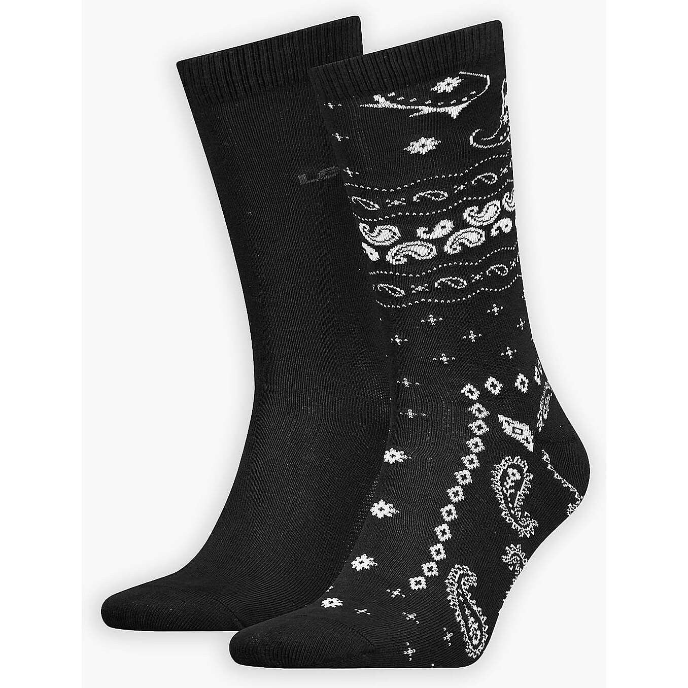 Ponožky Levis Regular Cut Bandana 2 páry čierne
