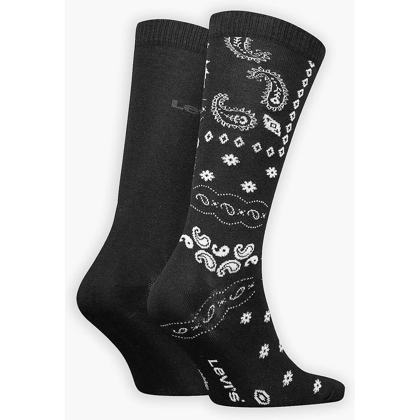 Ponožky Levis Regular Cut Bandana 2 páry čierne