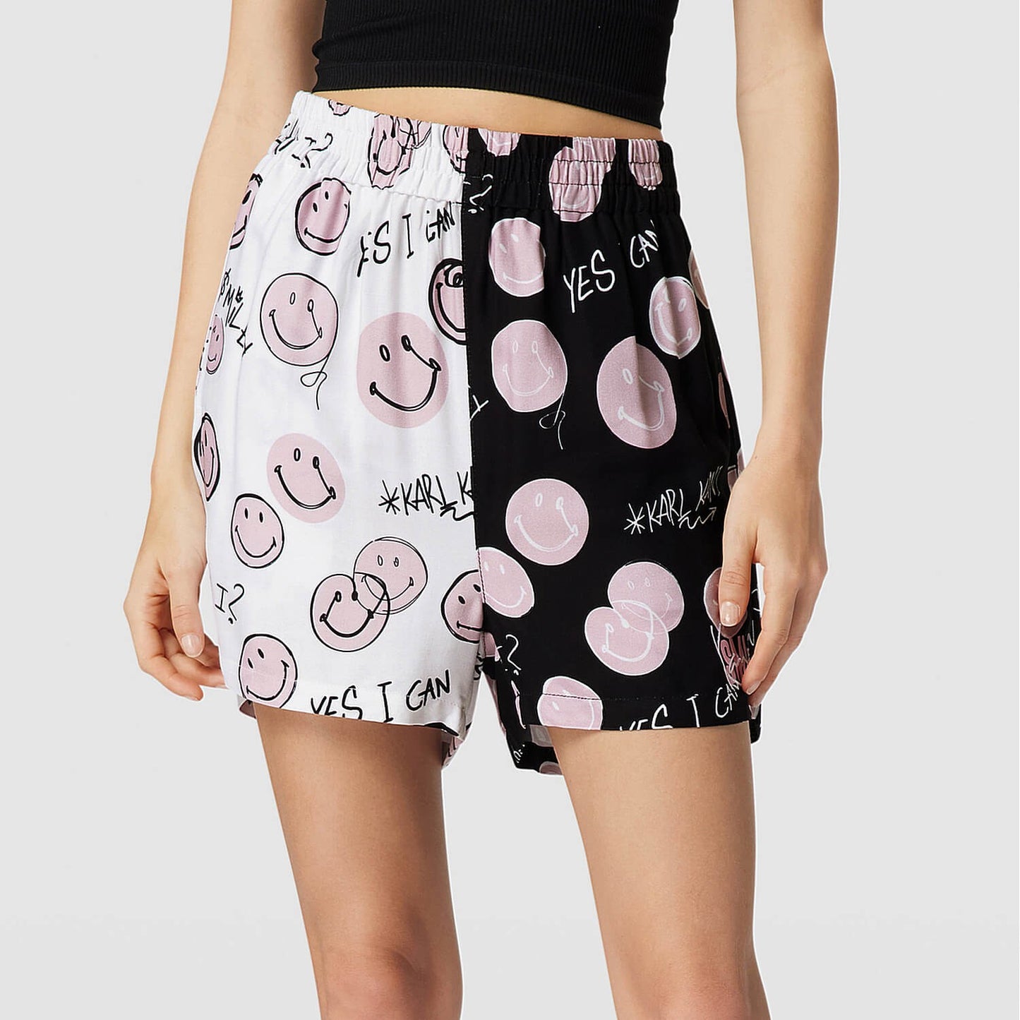 Karl Kani KK Small Signature Block Smiley Resort Shorts black