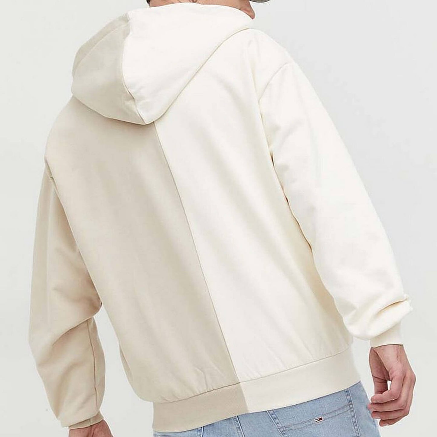 Mikina na zips s kapucňou Karl Kani KK Chest Signature Split OS Full Zip Hoodie krémová