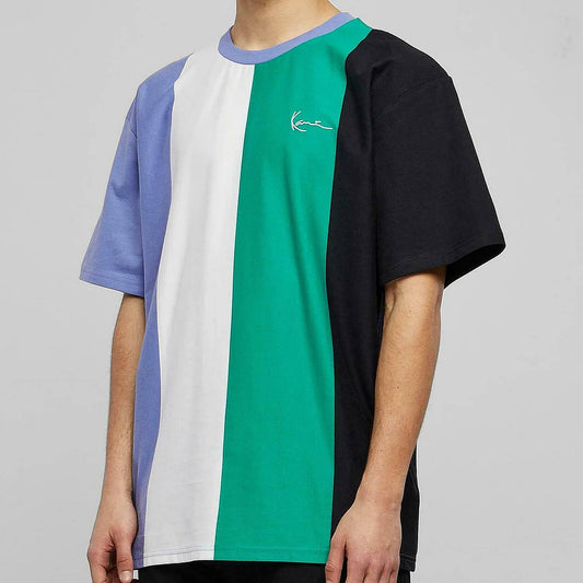 Karl Kani KK Chest Signature OS Striped Tee purple/black/green
