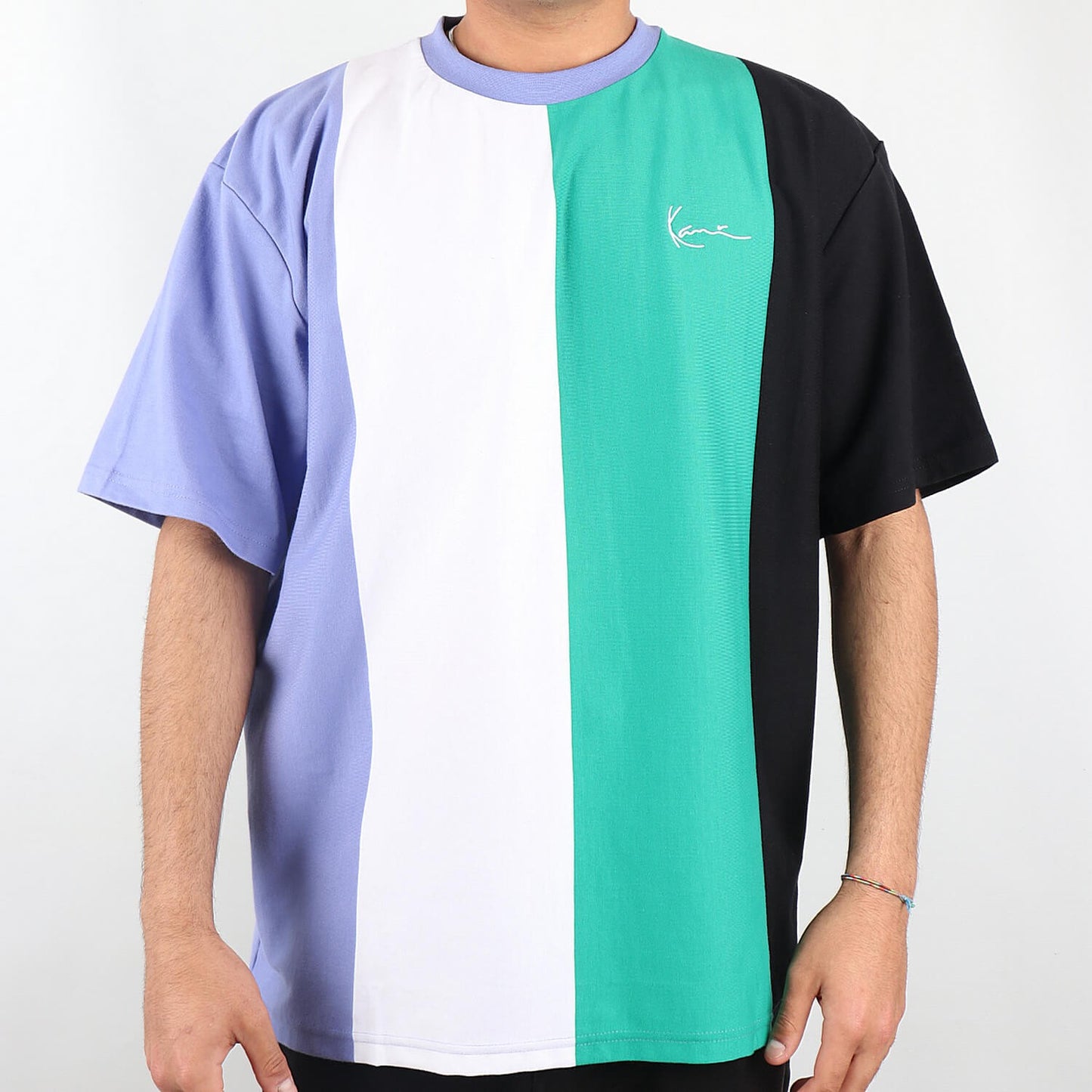 Karl Kani KK Chest Signature OS Striped Tee purple/black/green
