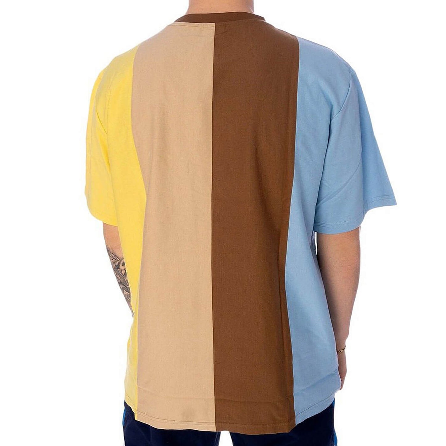 Karl Kani KK Chest Signature OS Striped Tee light blue/light yellow/br