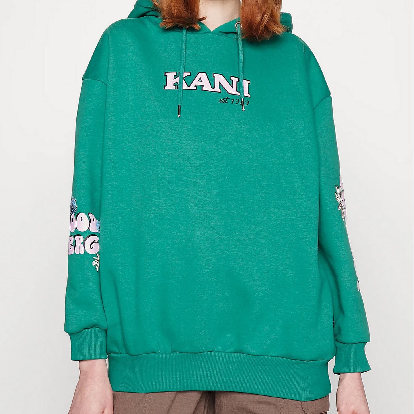 Karl Kani KK Retro Long Fit Flower Hoodie dark green