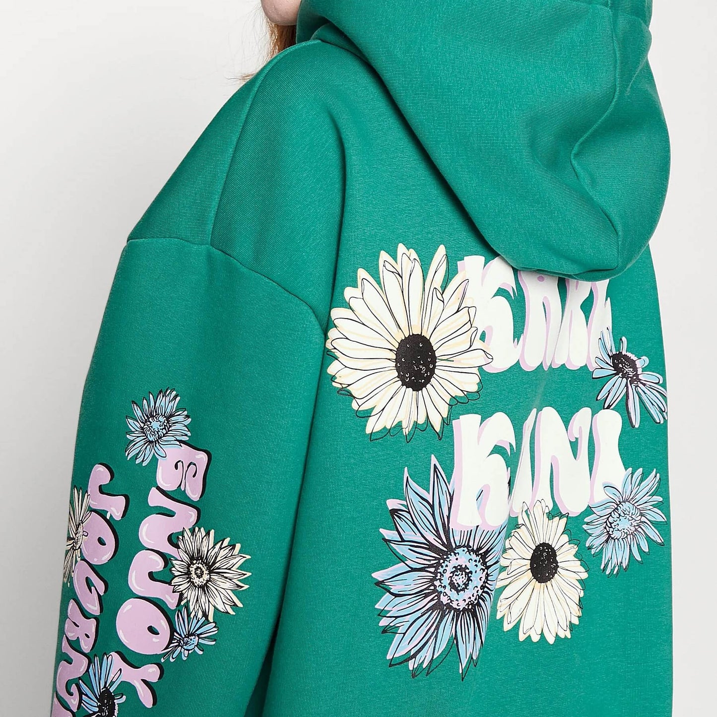Karl Kani KK Retro Long Fit Flower Hoodie dark green