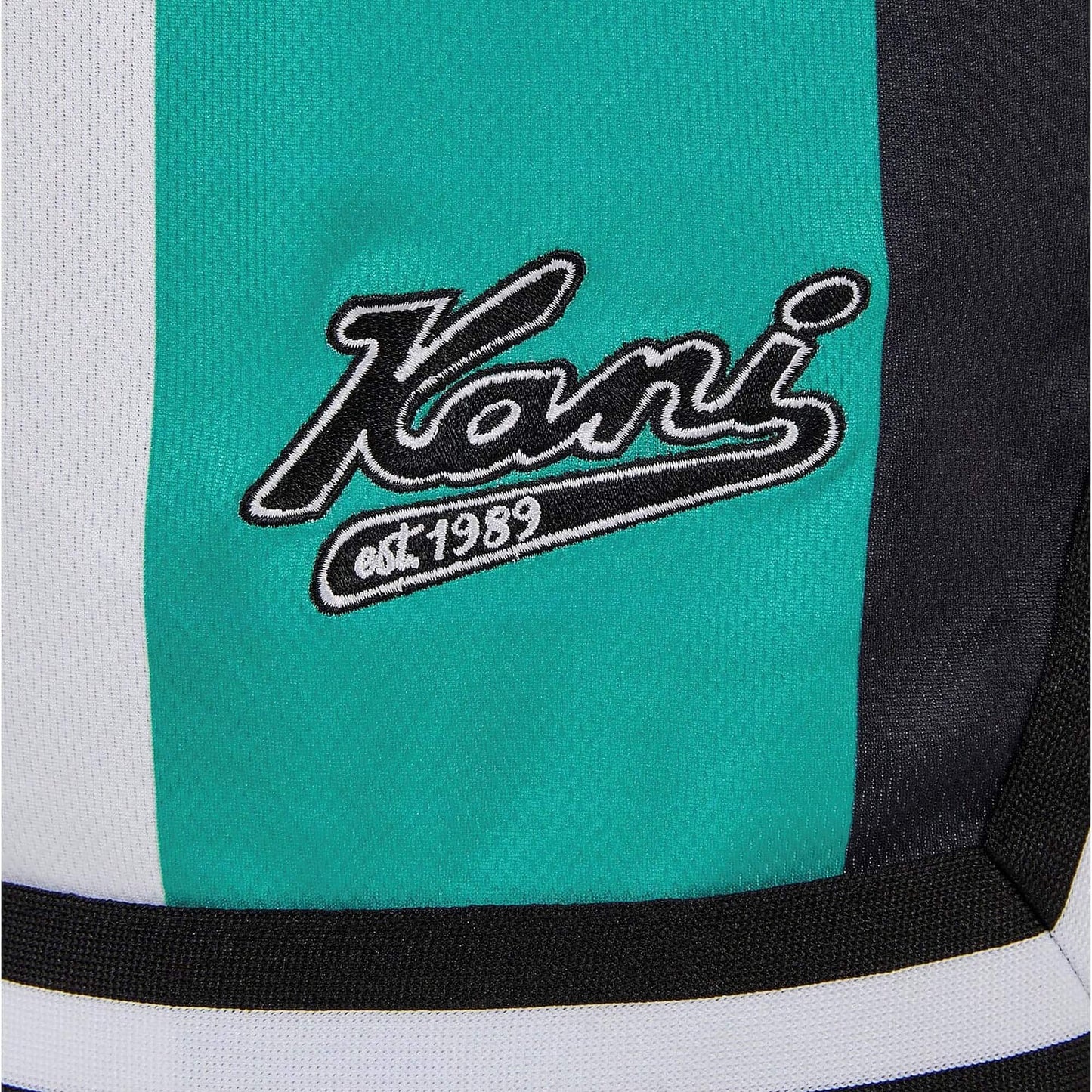 Šortky Karl Kani KK Varsity Striped Mesh Shorts zeleno/bielo/fialové