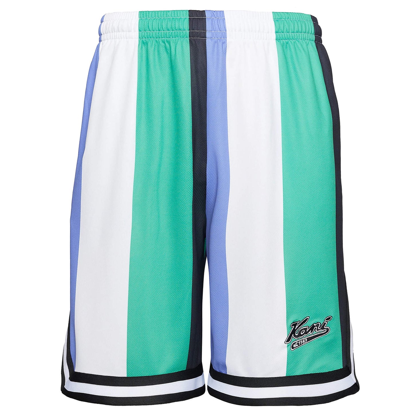 Karl Kani KK Varsity Striped Mesh Shorts green/white/purple