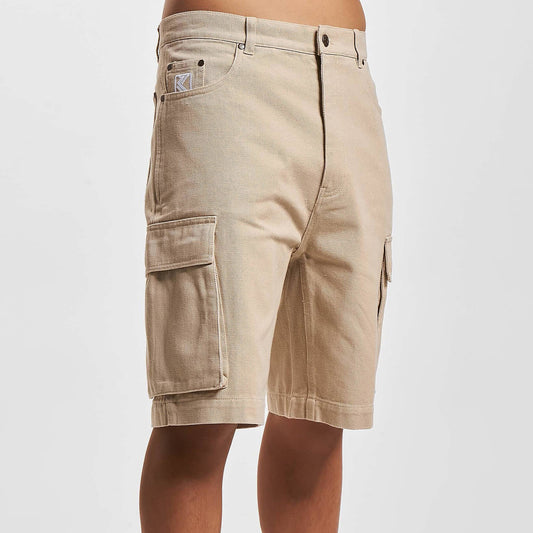 Karl Kani KK Small Signature Washed Cargo Shorts taupe