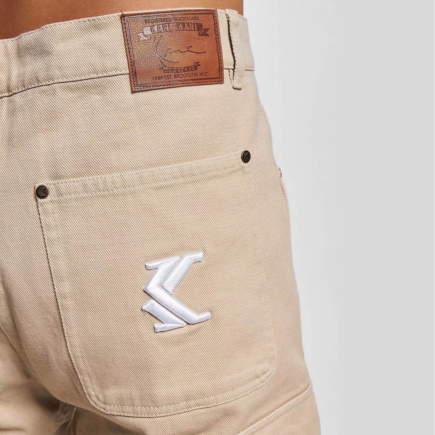 Karl Kani KK Small Signature Washed Cargo Shorts taupe