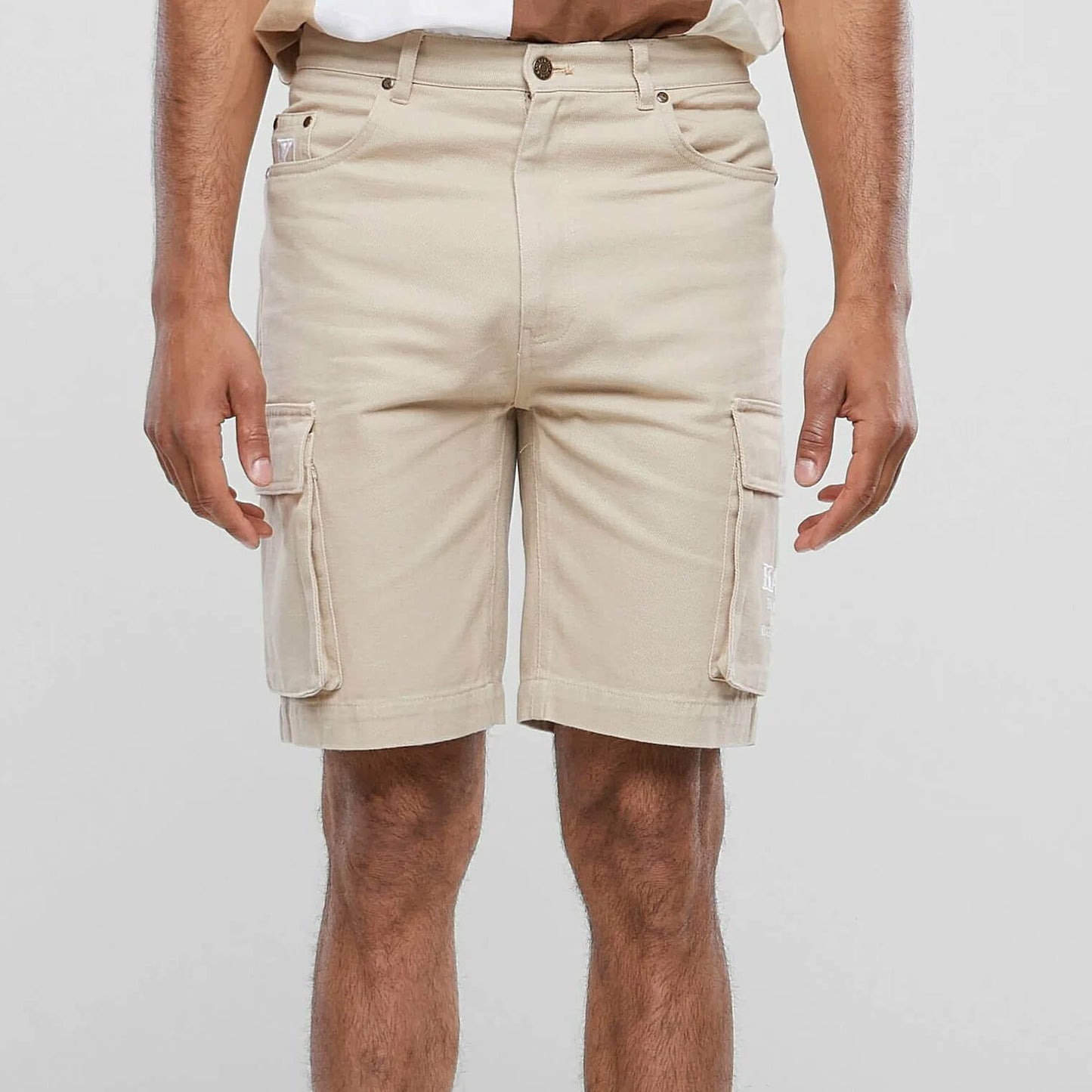 Karl Kani KK Small Signature Washed Cargo Shorts taupe