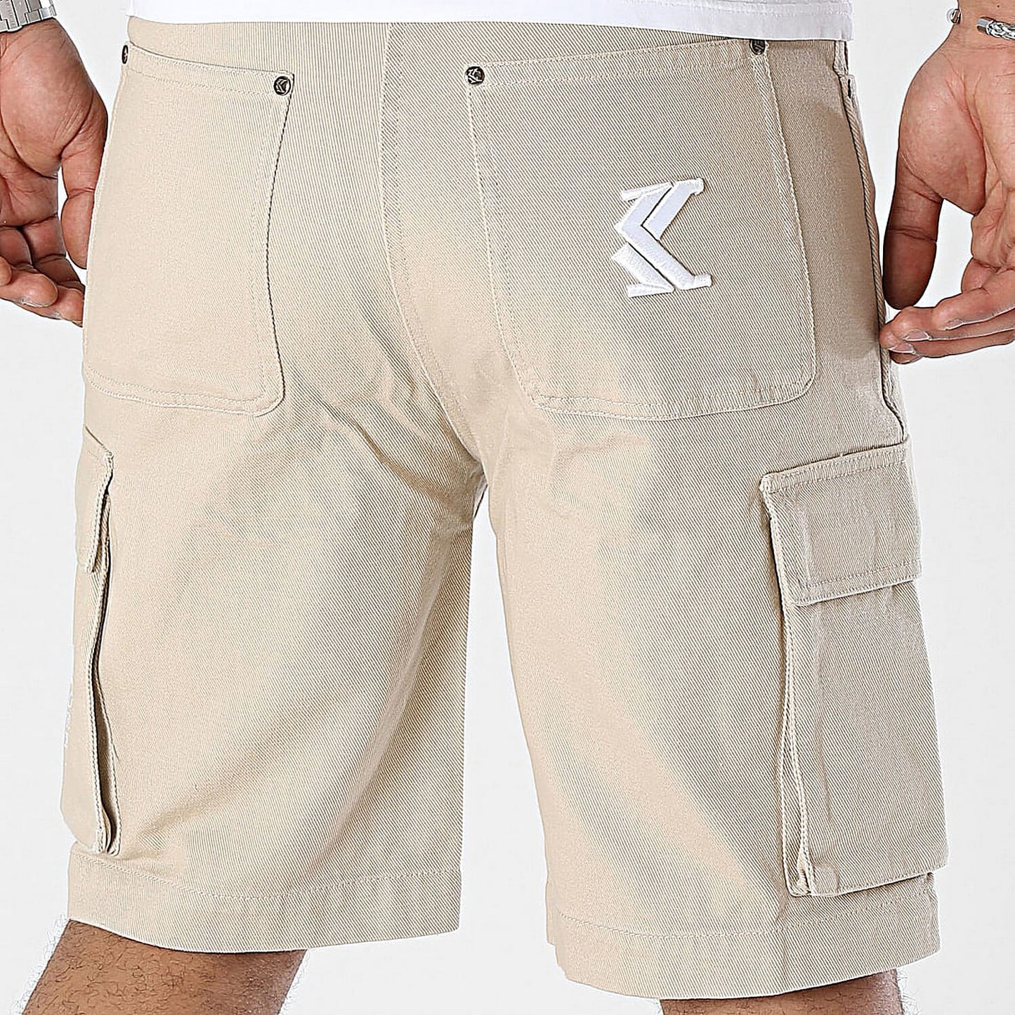 Karl Kani KK Small Signature Washed Cargo Shorts taupe