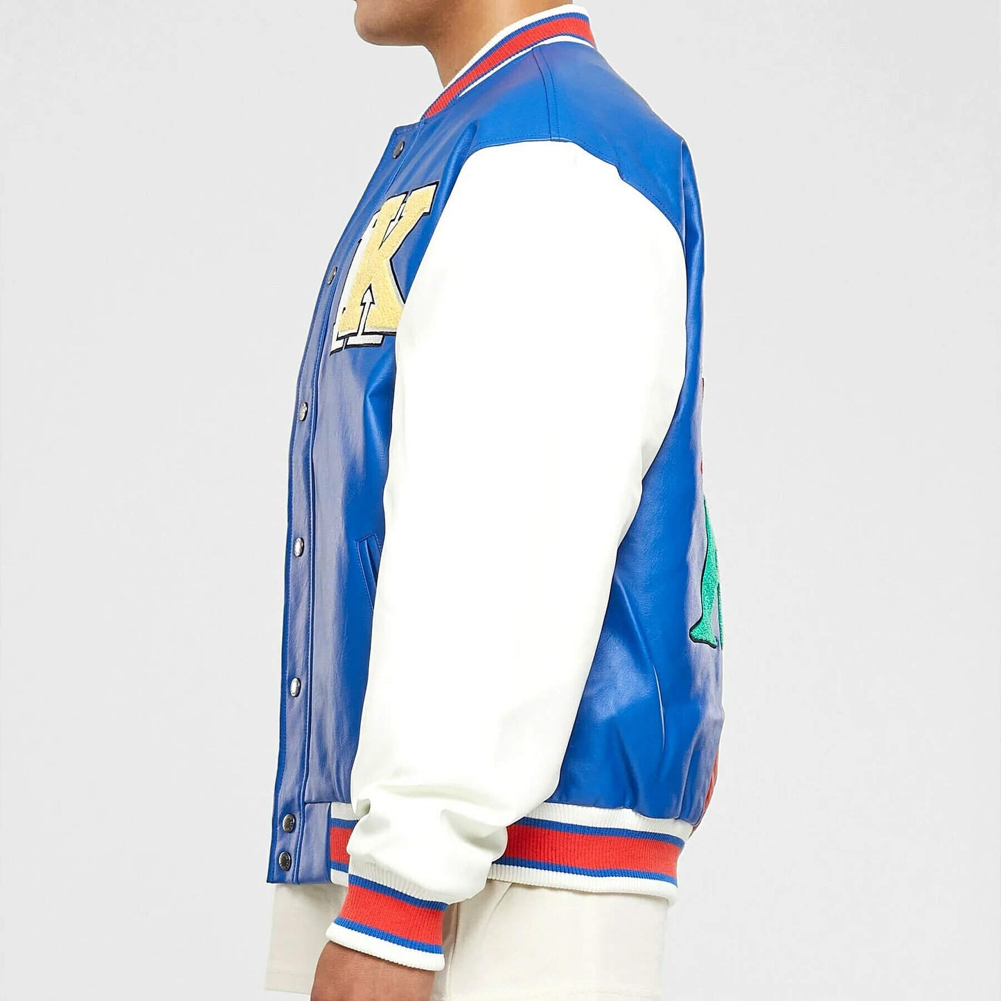 Bunda bomber Karl Kani Retro Patch Block College Jacket červená/biela/modrá