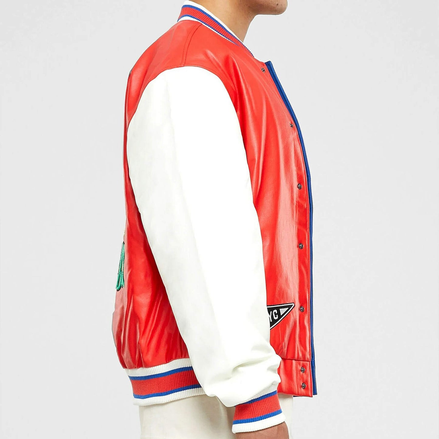 Bunda bomber Karl Kani Retro Patch Block College Jacket červená/biela/modrá