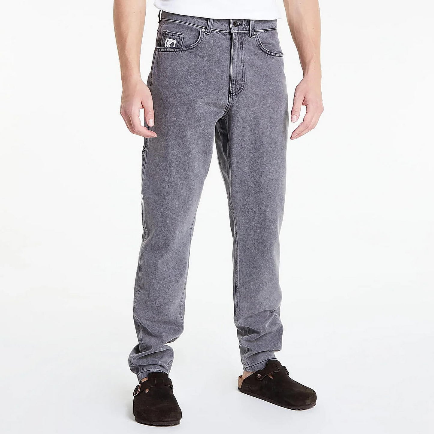 Džínsy Karl Kani KK Retro Tapered Workwear Denim light grey šedé