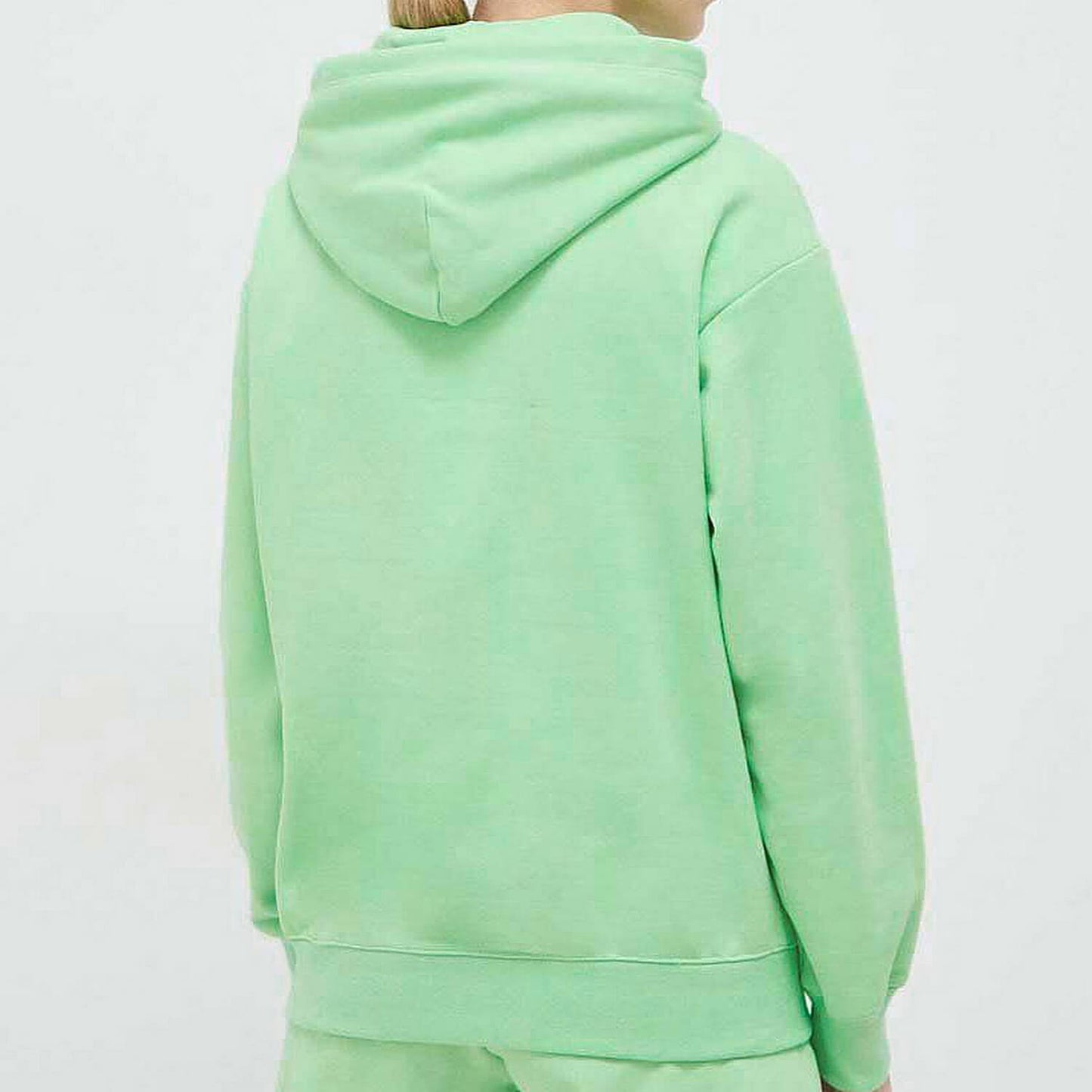 Champion Wmns Knitted Champion Logo Hooded Sweatshirt Green
