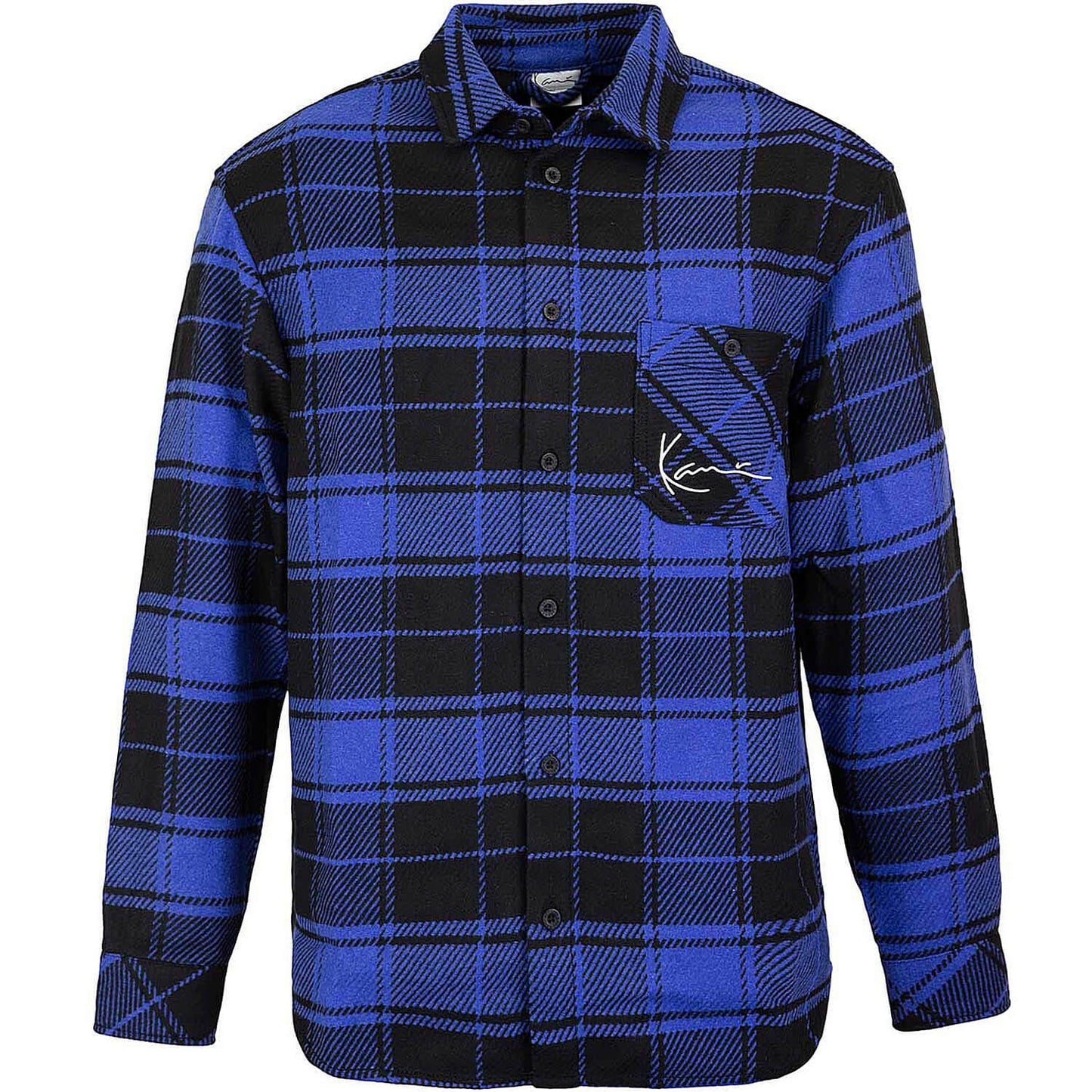 Karl Kani KK Chest Signature Heavy Flannel Shirt blue/black