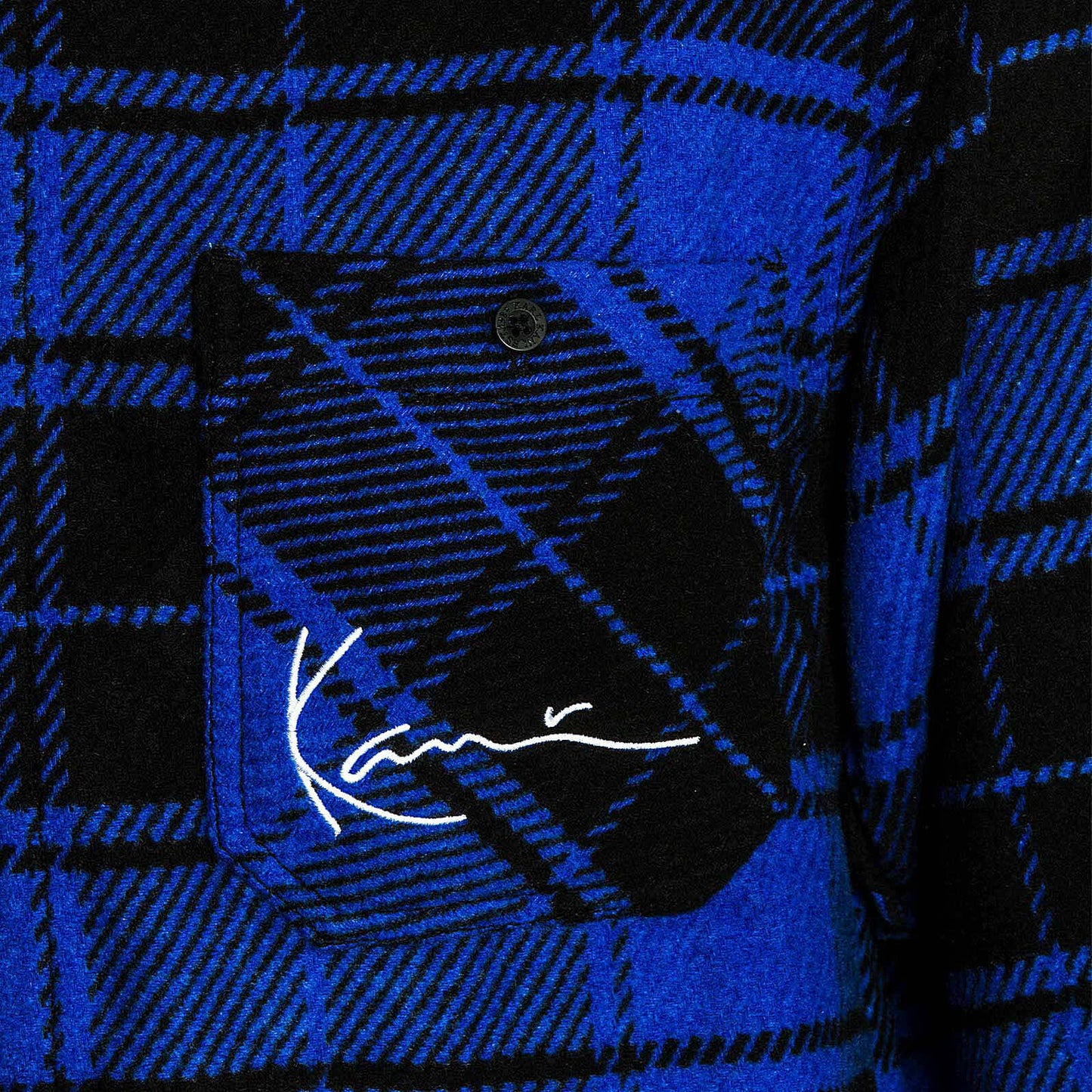 Karl Kani KK Chest Signature Heavy Flannel Shirt blue/black