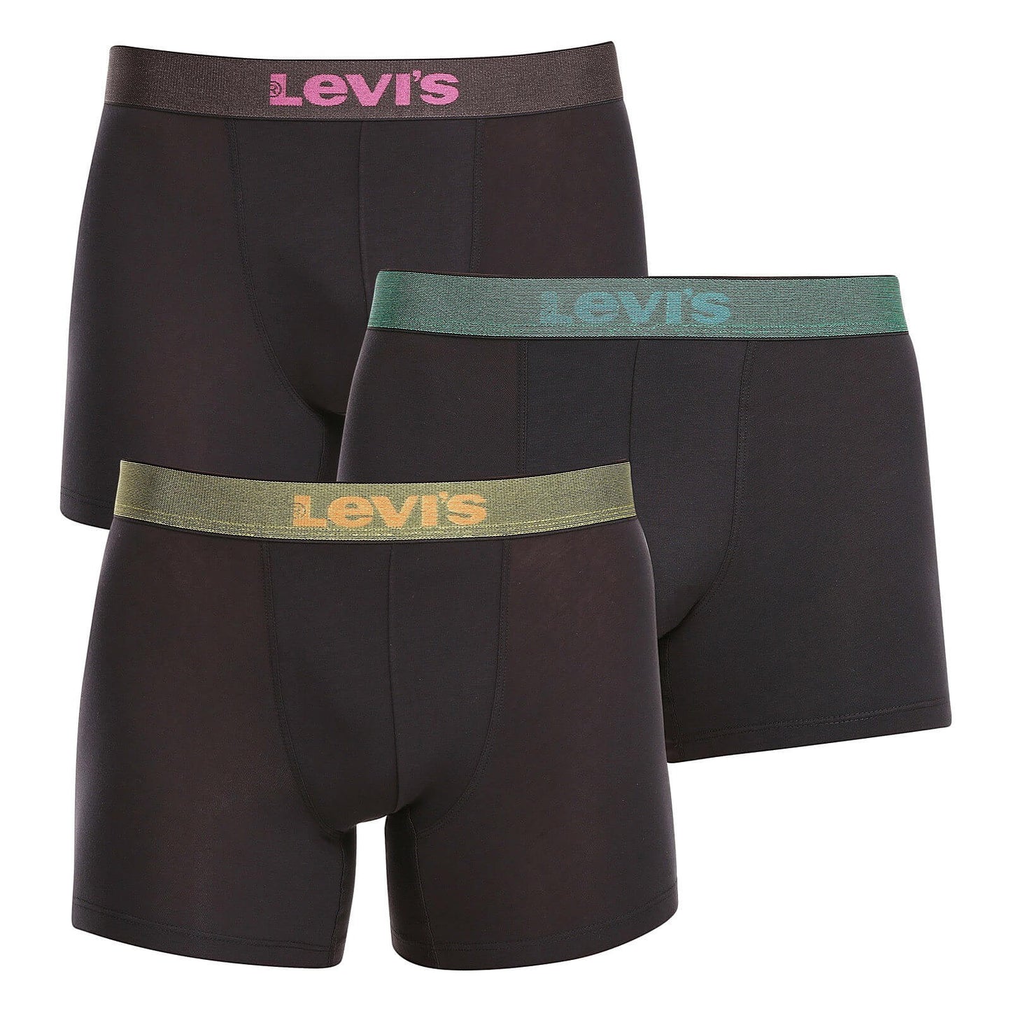 Súprava 3 kusov boxeriek Levi's® Giftbox Dystopian Boxer Brief 3P čierne