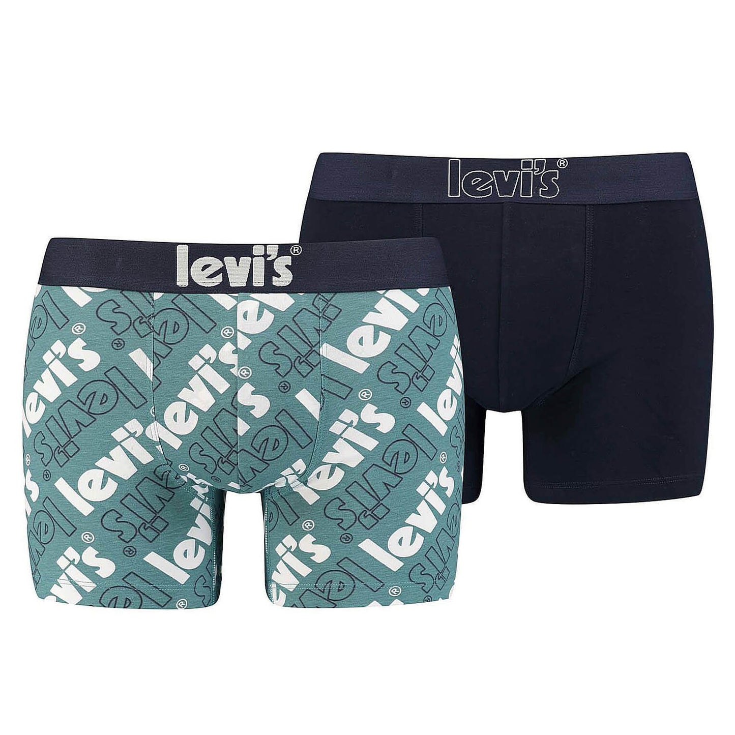 Súprava 2 kusov boxeriek Levi's® Poster Logo Aop Boxer Brief 2P tmavomodré/zelené