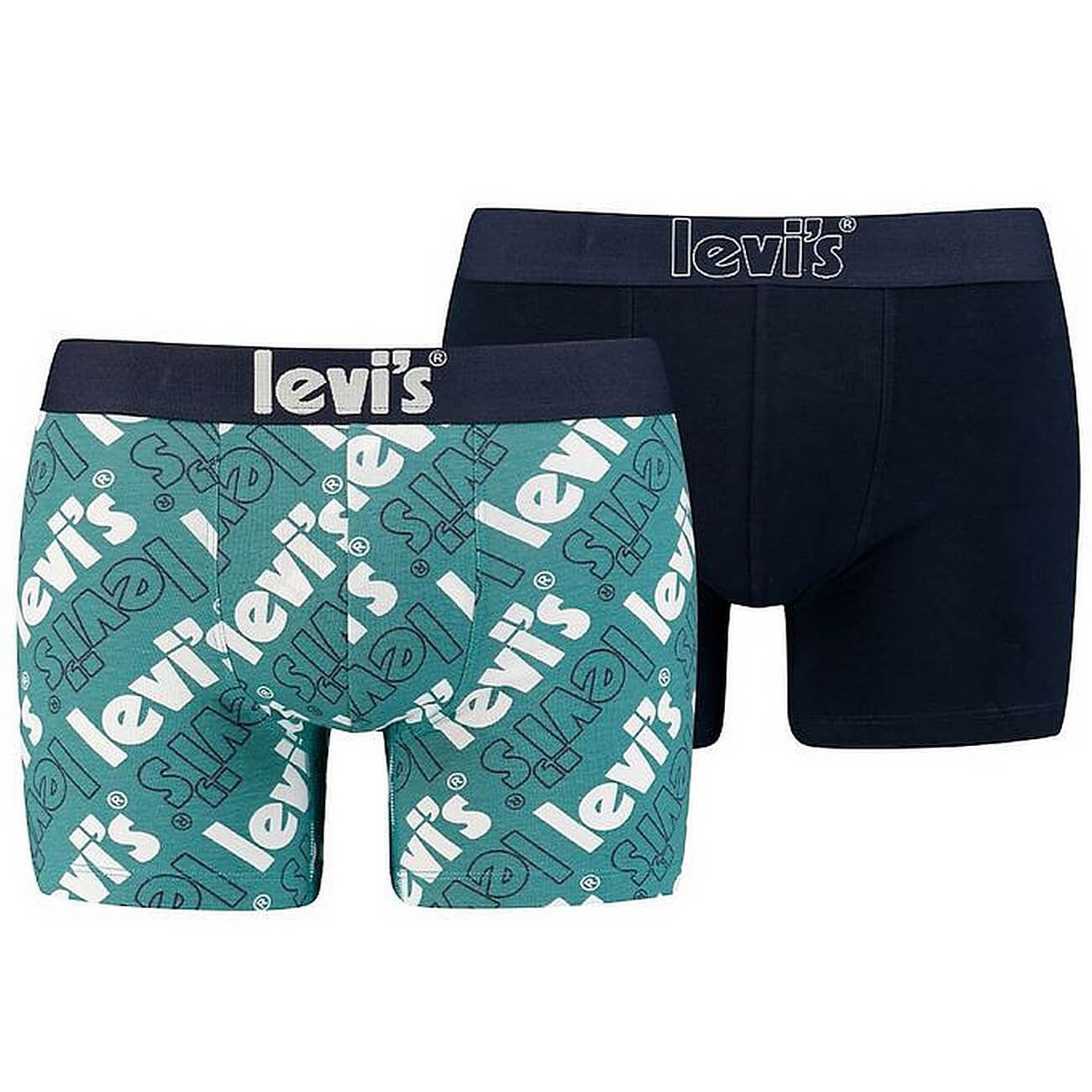 Súprava 2 kusov boxeriek Levi's® Poster Logo Aop Boxer Brief 2P tmavomodré/zelené