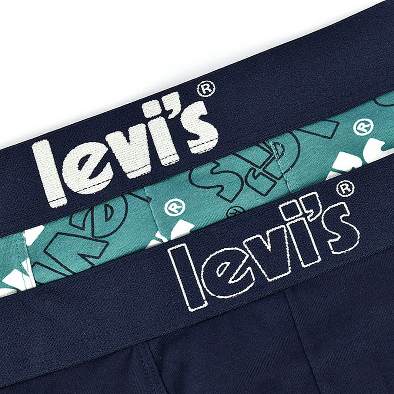 Súprava 2 kusov boxeriek Levi's® Poster Logo Aop Boxer Brief 2P tmavomodré/zelené