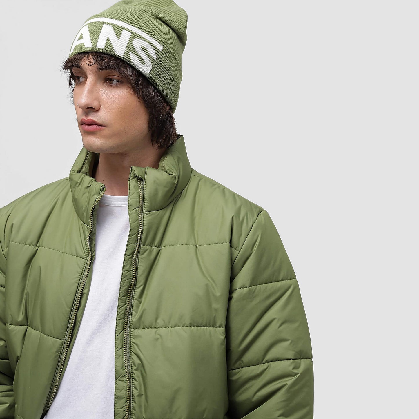 Pánska zimná čiapka Vans Mn Drop V Tall Cuff Beanie olivová zelená