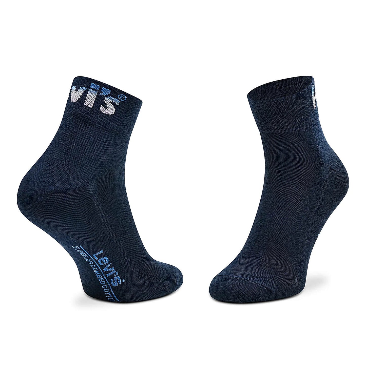 Ponožky Levis Unisex Logo Ombre Mid Cut 2 páry modré/šedé