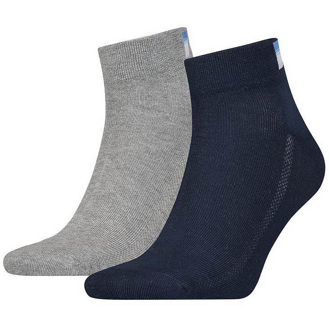 Ponožky Levis Unisex Logo Ombre Mid Cut 2 páry modré/šedé