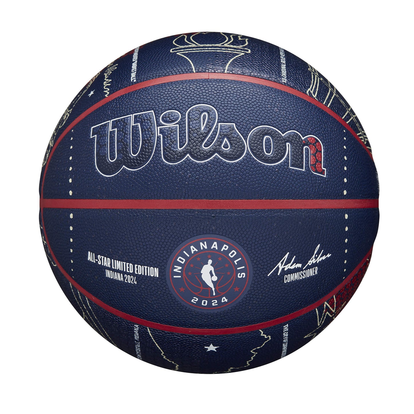 Basketbalová lopta Wilson 2024 NBA All Star Collector veľkosť 7 tmavomodrá