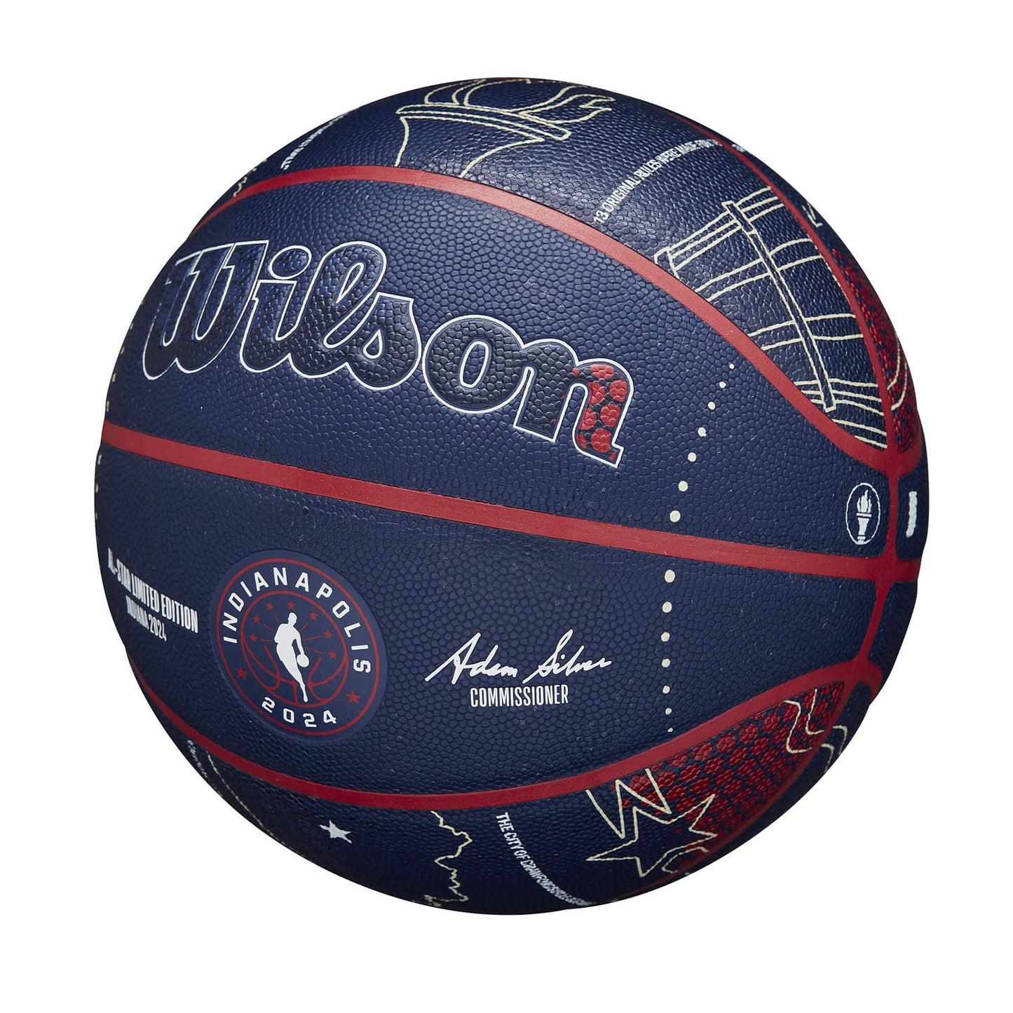 Basketbalová lopta Wilson 2024 NBA All Star Collector veľkosť 7 tmavomodrá