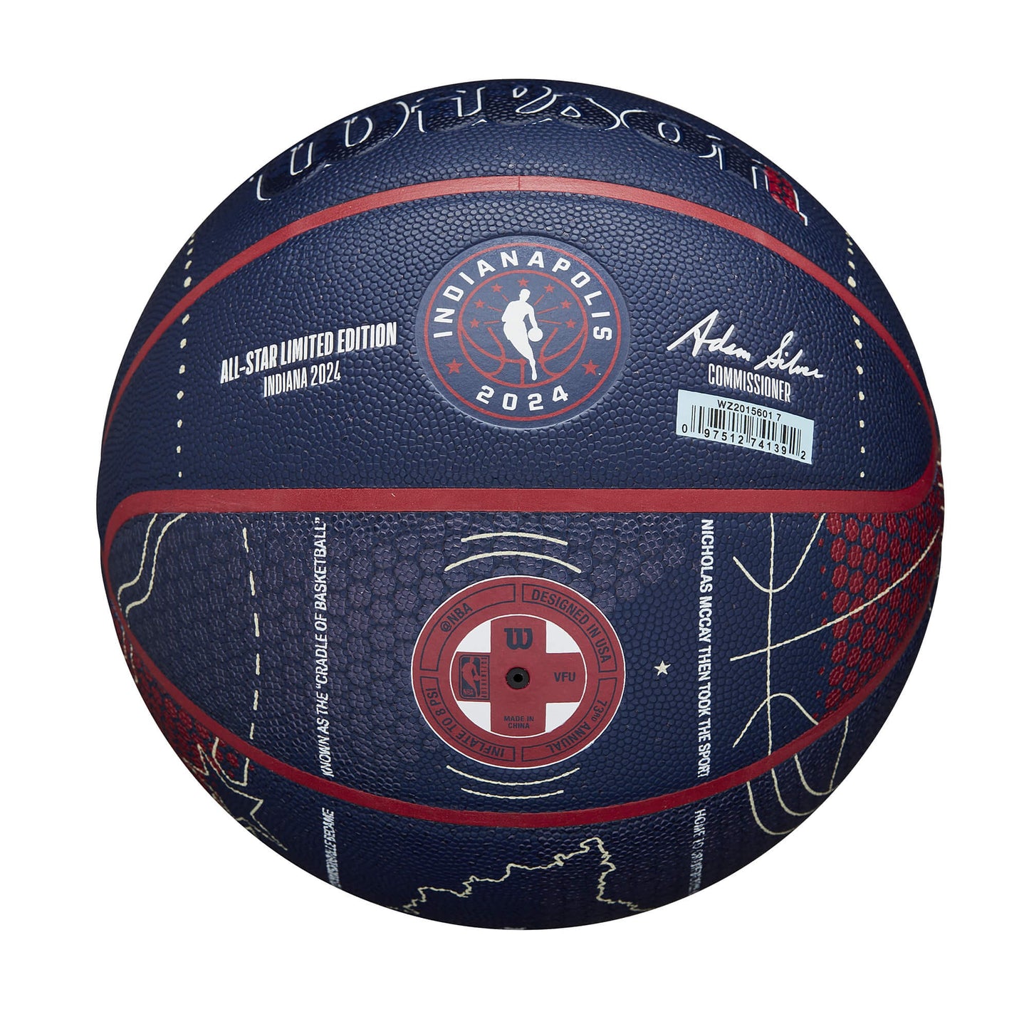 Basketbalová lopta Wilson 2024 NBA All Star Collector veľkosť 7 tmavomodrá