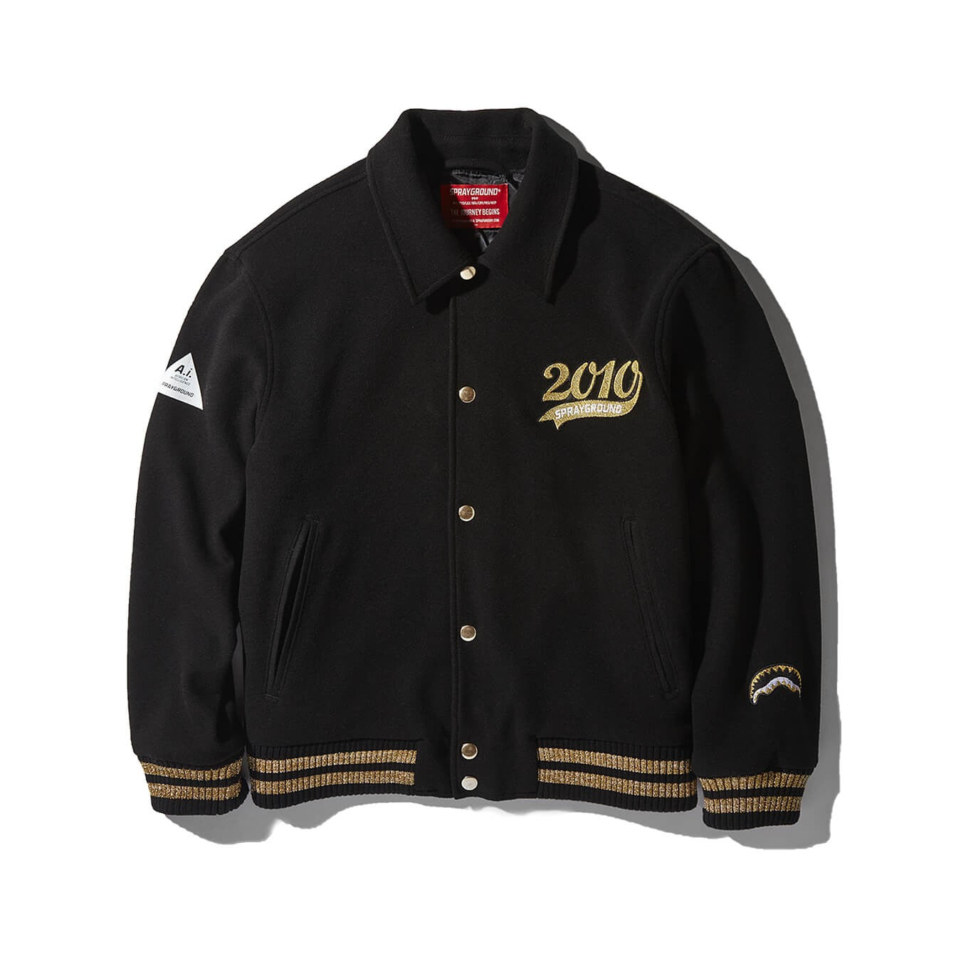 Bunda bomber Sprayground Golden Tiger Varsity čierna