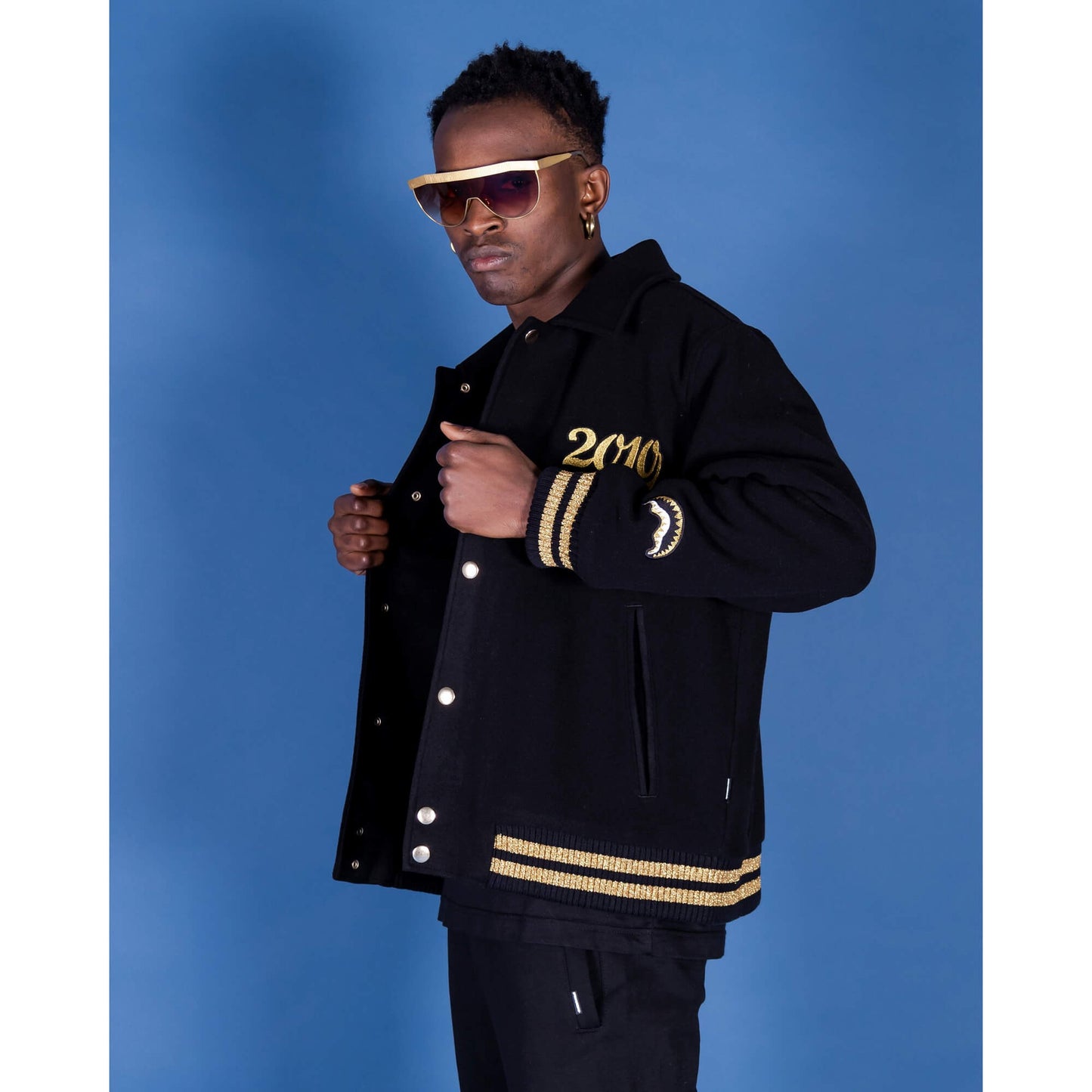 Bunda bomber Sprayground Golden Tiger Varsity čierna