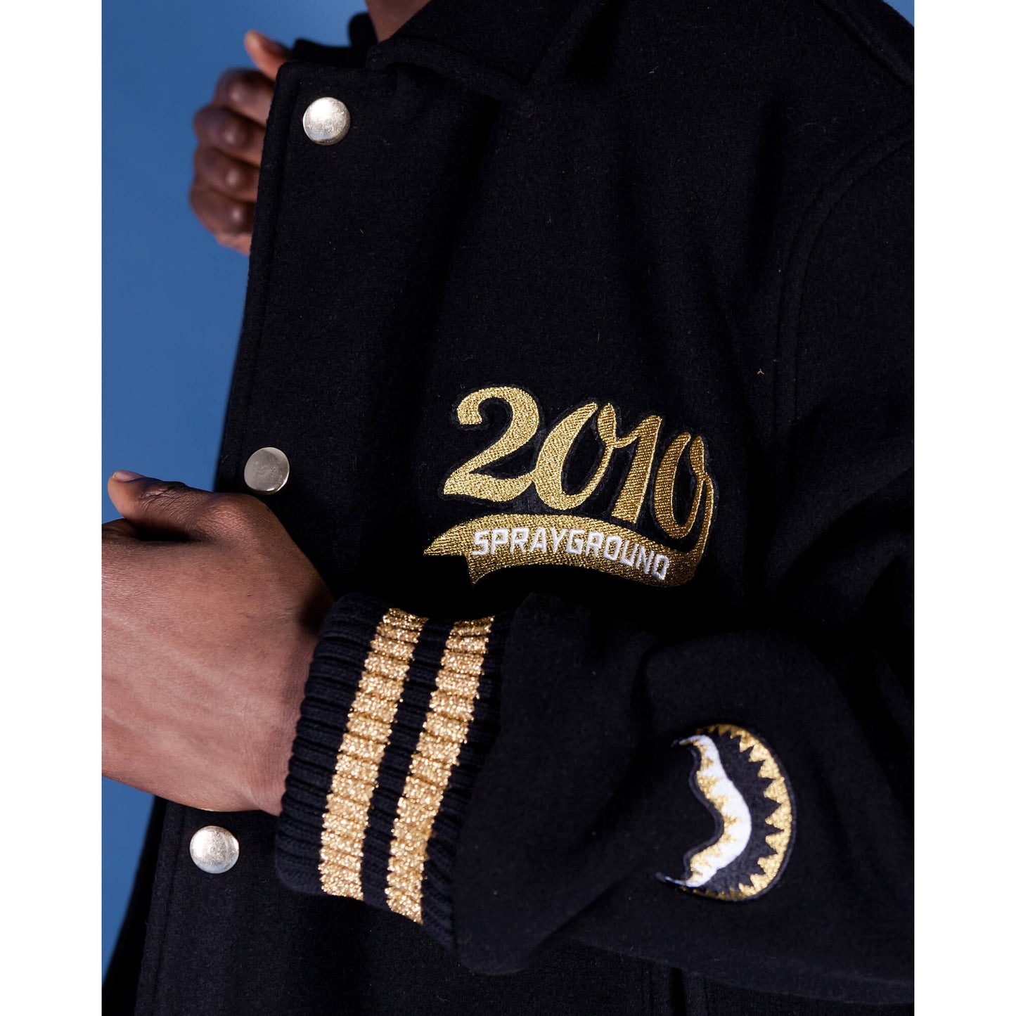 Bunda bomber Sprayground Golden Tiger Varsity čierna