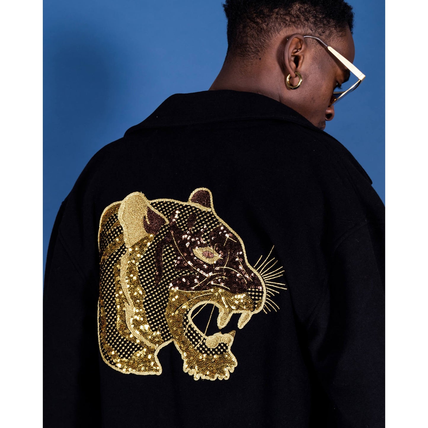 Bunda bomber Sprayground Golden Tiger Varsity čierna