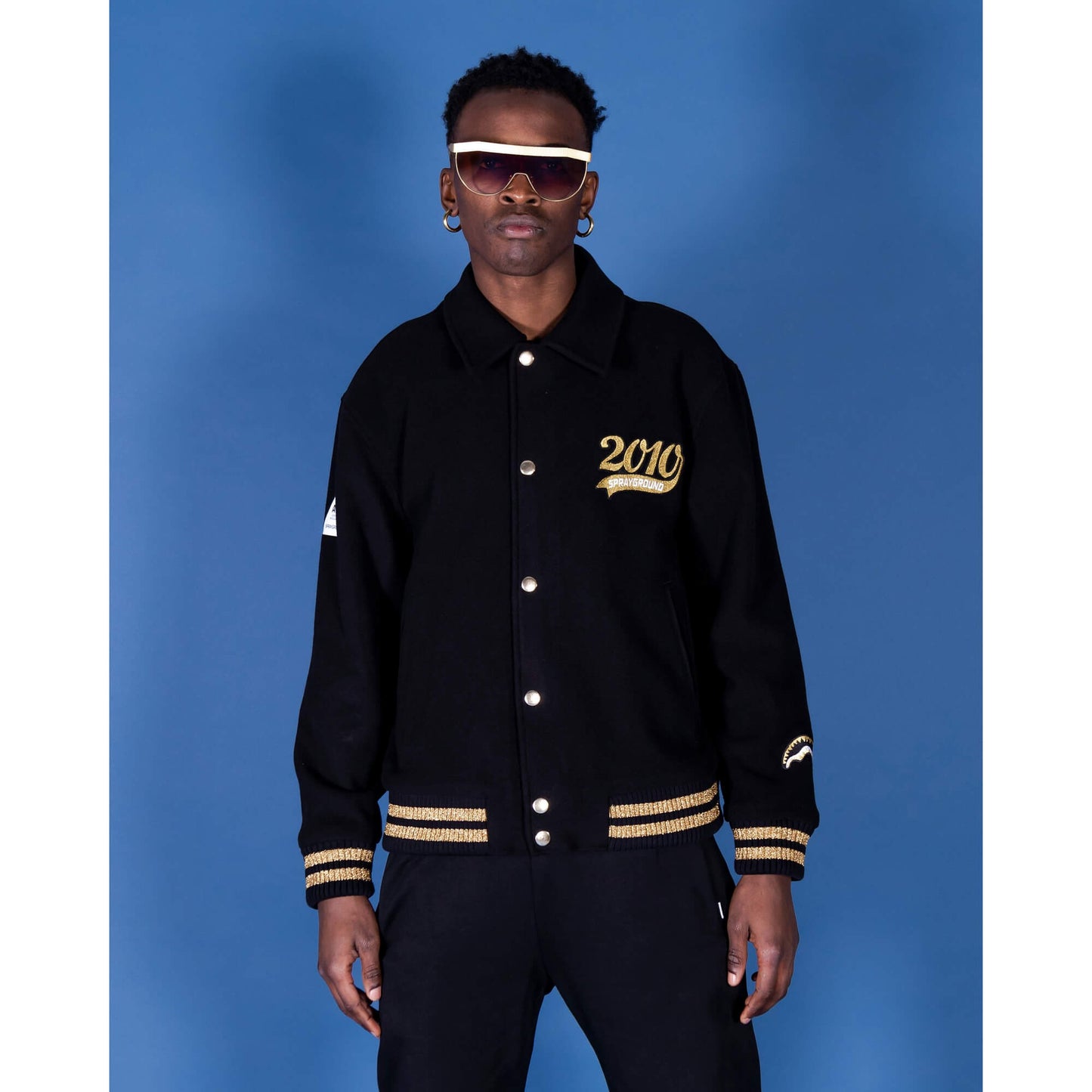 Bunda bomber Sprayground Golden Tiger Varsity čierna