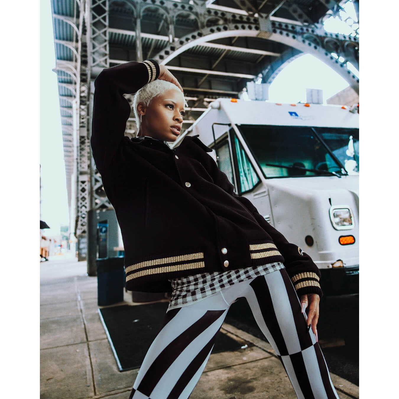 Bunda bomber Sprayground Golden Tiger Varsity čierna